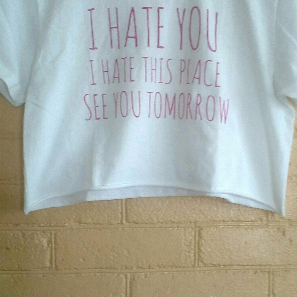 Funny Ladies Crop Top Size Large - Picture 5 of 10